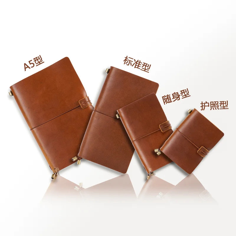 Hochwertiges Leder Traveler Notebook – Handgefertigtes Vintage Tagebuch & Organizer aus Rindsleder