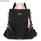 Großer Damen Rucksack aus weichem Lederlook – Modischer Softback Studentinnen-Rucksack mit viel Stauraum 