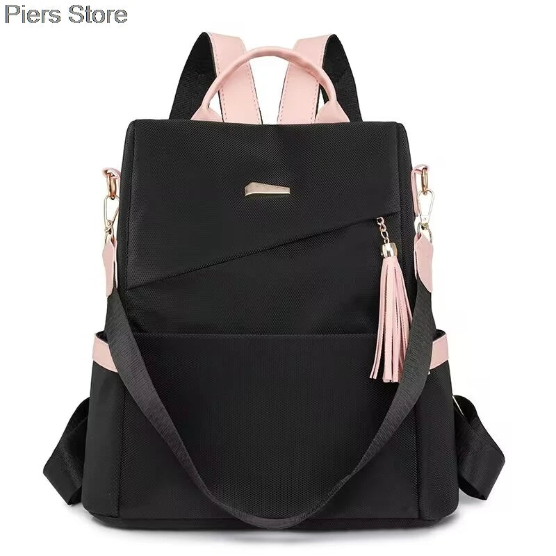 Großer Damen Rucksack aus weichem Lederlook – Modischer Softback Studentinnen-Rucksack mit viel Stauraum