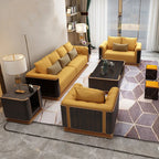 Luxuriöses Chesterfield Ledersofa 3-2-1 Set - Sofá clásico con botones para muebles elegantes