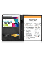 Multifunktionale A4 Konferenzmappe aus PU Leder – Business Dokumentenmappe mit Reißverschluss &amp; Organizer 