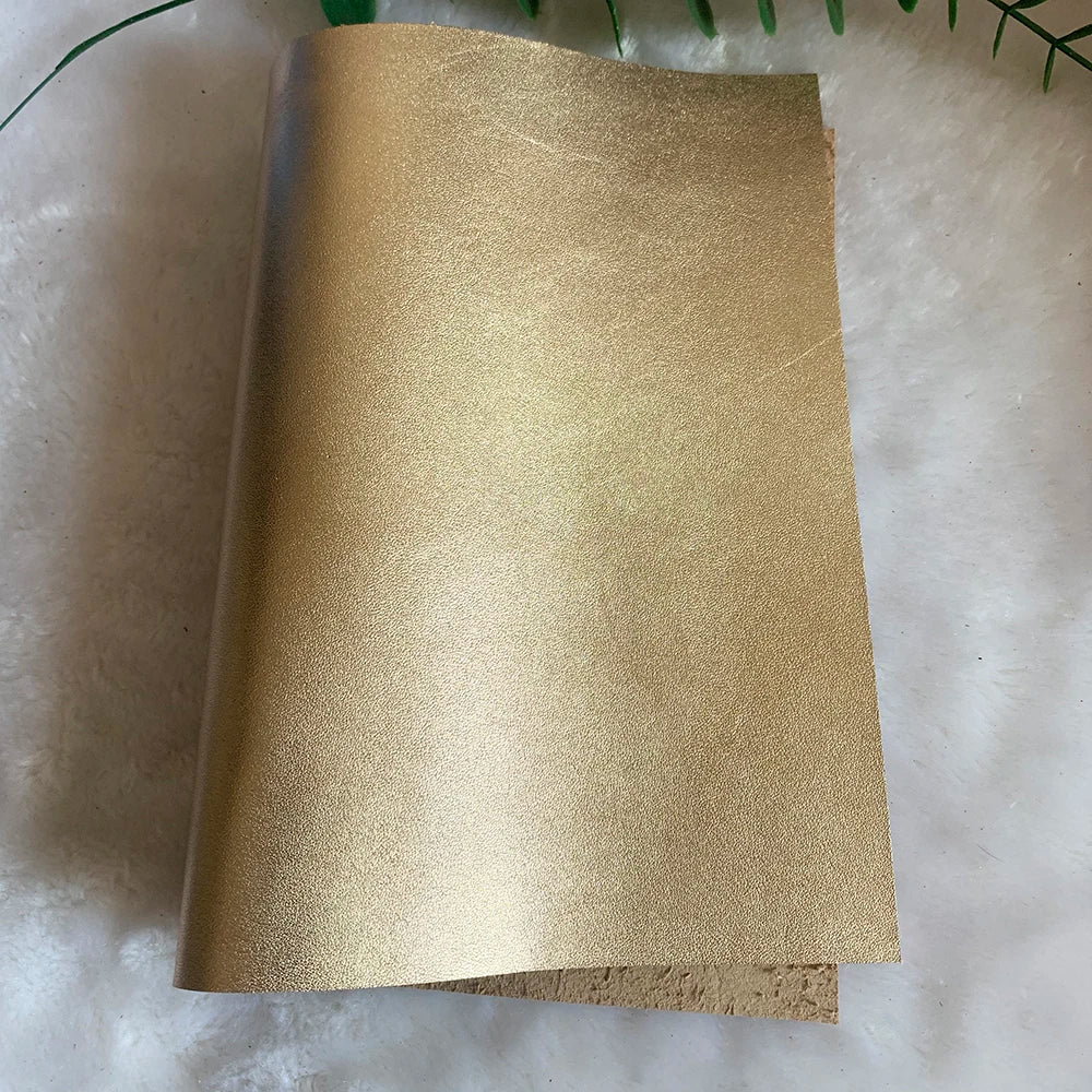 Metallisch glänzendes Echtleder Rindsleder – Gold & Silber Top Layer Leder 20 × 30 cm für DIY Taschen & Accessoires
