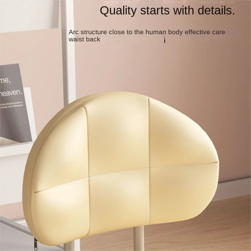 Exquisiter Sattelleder-Hocker mit Rückenlehne & Rollen – Drehbarer Schuhwechsel- & Wohnhocker aus Echtleder im modernen Design