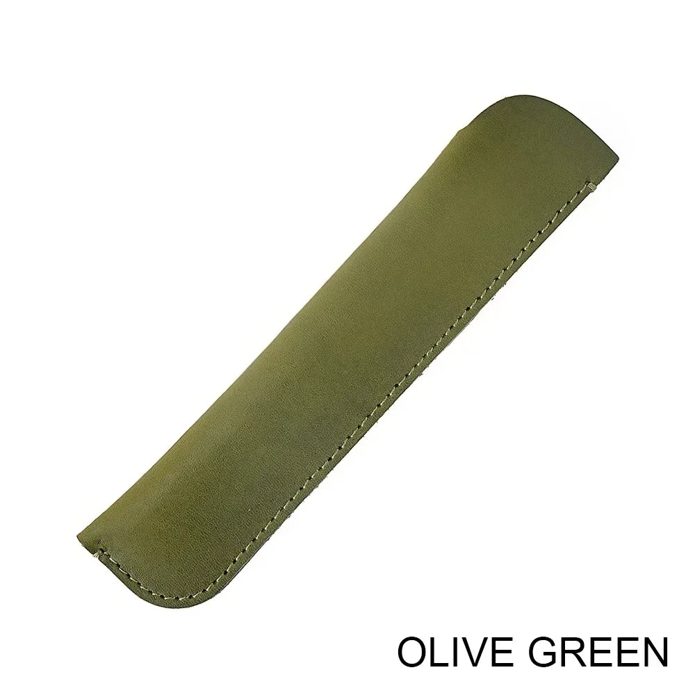 Retro Leder Stifteetui aus Echtleder – Schlichter Single Pen Holder im Vintage-Stil für Schule &amp; Büro