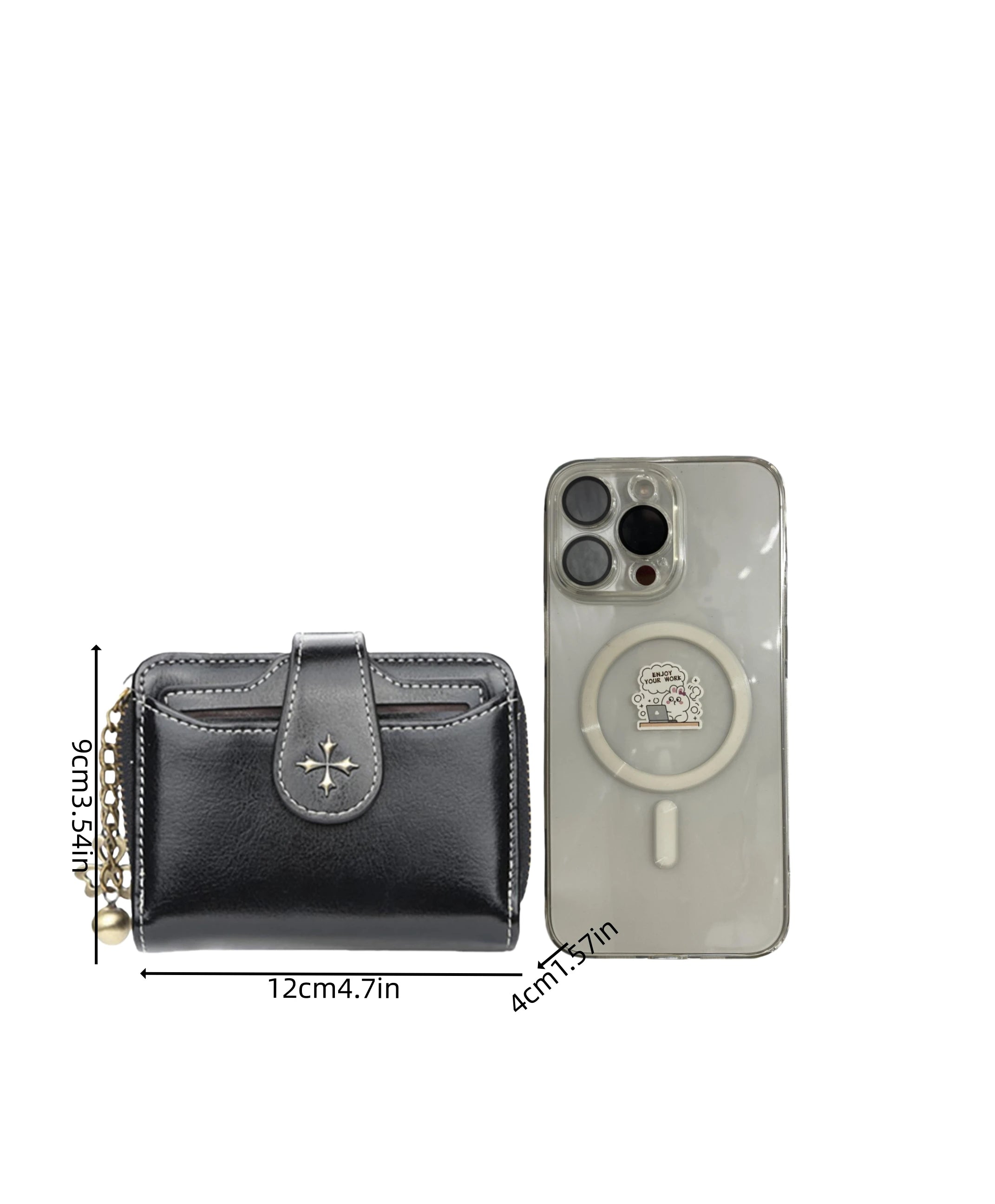 Damen Kurz-Geldbörse mit Schnalle – Europäischer & Amerikanischer Stil PU-Leder Wallet mit Reißverschluss-Münzfach