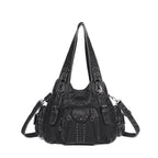 Angelkiss Damen Schultertasche aus PU-Leder – Große Hobo Handtasche mit Reißverschluss, Crossbody & Satchel für Alltag & Party