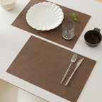 Tabletex Luxuriöse PVC-Kunstleder Tischsets in Weiß – Stoffoptik, wasserdicht & pflegeleicht im japanischen Stil (4er Set)