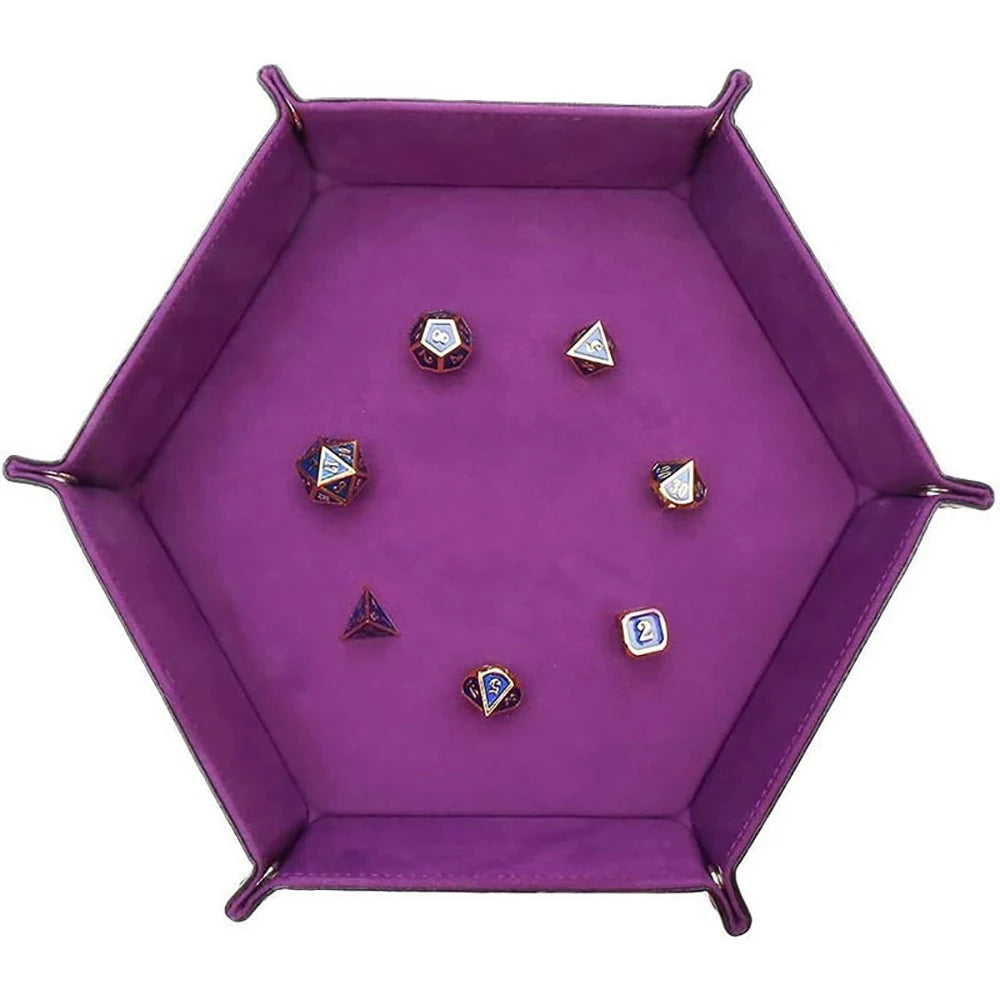 Sechseckiges PU Leder Dice Tray – Hexagonale Leder Ablageschale für Brettspiele, Würfel & Alltagsorganisation