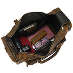 Newsbirds Extralarge Crazy Horse Bolsa de cuero para hombres – 60 cm Vintage Travel Duffle aus echtem Rindsleder mit Nietenboden 