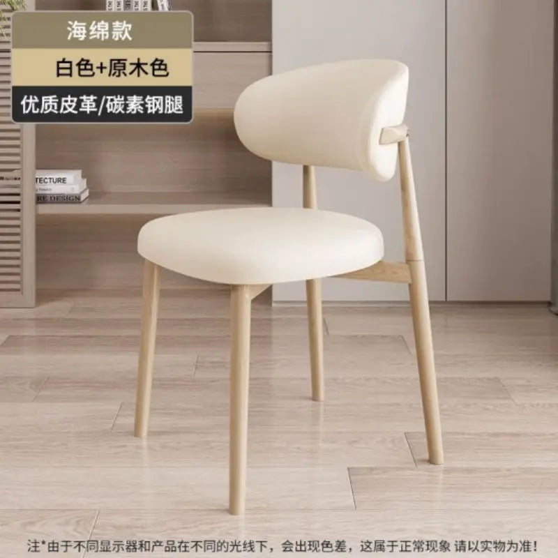 Italienischer Polster-Esszimmerstuhl aus Leder – Moderner Küchenstuhl mit Rückenlehne, High-Density Schaum & stabilem Eisenrahmen im nordischen Design