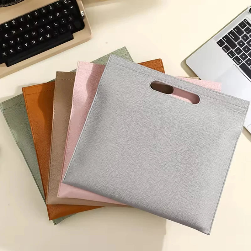 A4 PU Leder Dokumententasche mit Magnetverschluss – Organizador de oficina robusto y bolsa para tableta 32×34 cm 