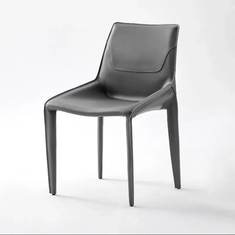 Moderner Esszimmerstuhl 2er-Set aus Sattelleder – Silla de comedor de diseño italiano con Lederoptik y Metallgestell im minimalistaischen Luxus-Stil 