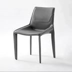 Moderner Esszimmerstuhl 2er-Set aus Sattelleder – Silla de comedor de diseño italiano con Lederoptik y Metallgestell im minimalistaischen Luxus-Stil 