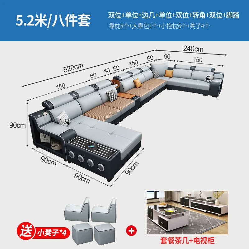 Designer Luxus Ledersofa – Modernes, erweiterbares Center-Seater & Sectional Sofa aus Echtleder für exklusive Wohnräume
