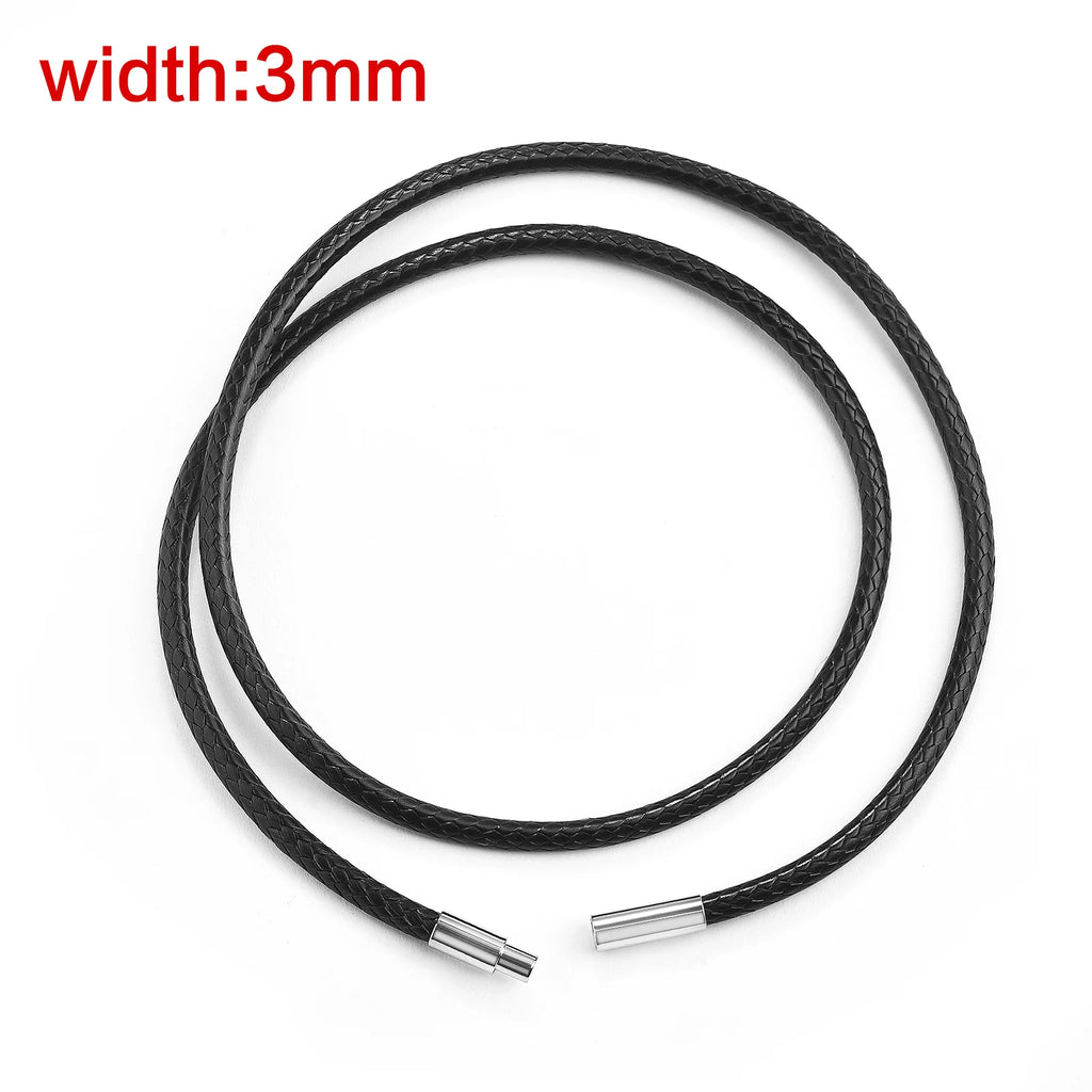 Lederkette mit Edelstahlverschluss – Wachskordel Halskette en 45 / 50 / 60 cm para mujeres y hombres, ideal para bricolaje Schmuck