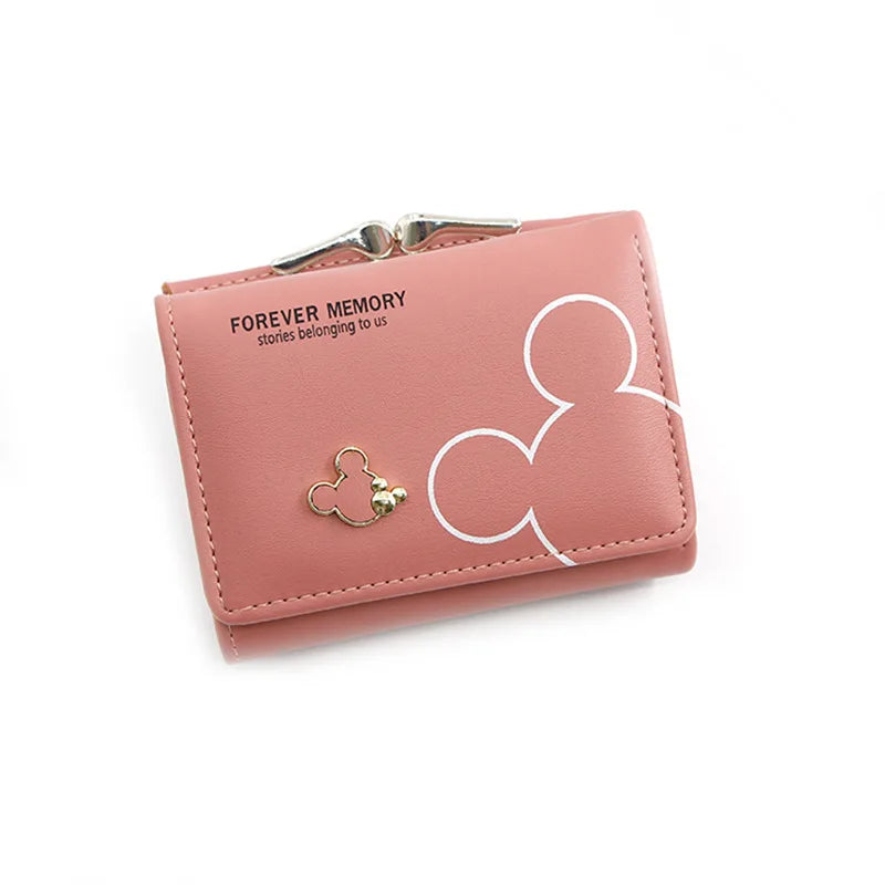 Disney Mickey Mouse Damen Geldbörse - Pequeña cartera de piel sintética para mujeres y niñas con diseño de dibujos animados 