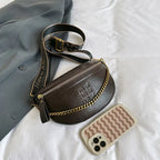 Talkingabao Damen Fanny Pack – Stylische PU-Leder Bauchtasche mit Kette, Trendige Crossbody- & Chest Bag 2024