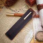 Vintage Leder Stifteetui für Notizbuch & Reise – Schlanke Pen Pouch aus echtem Leder für Büro & Schule