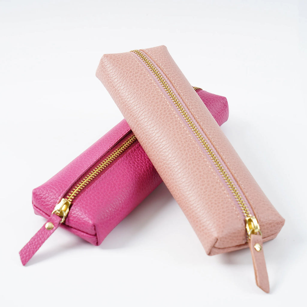 Echtes Leder Federmäppchen – Multifunktionale Stiftetui mit Reißverschluss für Stifte, Kugelschreiber &amp; Füllfederhalter