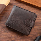 Casual Herren Geldbörse aus PU-Leder – Kurzformat Bifold Wallet mit Münzfach, Kartenhalter und Fotoeinschub