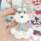Kawaii Schnauzer Hunde-Schlüsselanhänger aus PU-Leder – Niedlicher Cartoon Tier-Keychain als Taschen- & Rucksack-Charm für Damen & Herren
