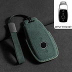 Wildleder Autoschlüssel Hülle für Mercedes-Benz – Edles Key Case Cover pour E-Klasse W213/W205, CLA &amp; AMG Modelle (2018–2020) 