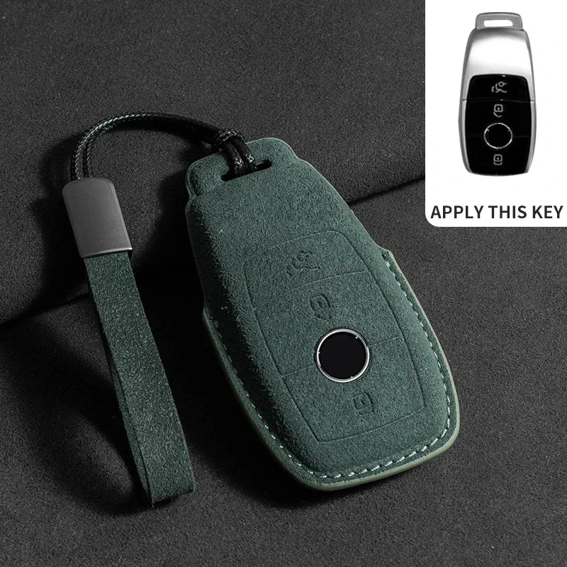 Wildleder Autoschlüssel Hülle für Mercedes-Benz – Edles Key Case Cover für E-Klasse W213/W205, CLA & AMG Modelle (2018–2020)