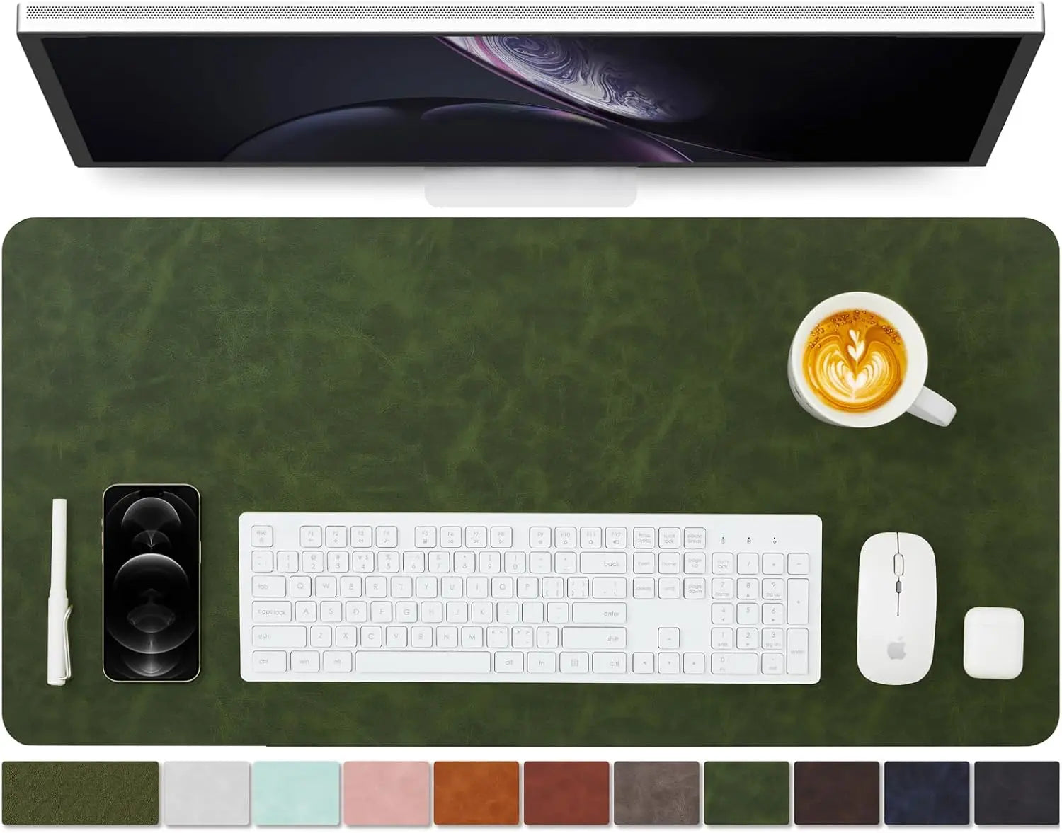 YSAGi Leder Schreibtischunterlage – Große Rutschfeste PU Desk Mat für Büro & Zuhause, Mauspad und Tastaturunterlage