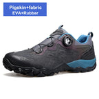 HUMTTO Herren Leder Sneaker – Luxus Outdoor Hiking Boots, Atmungsaktive Wander- und Trekking-Schuhe, Rutschfest & Wasserabweisend