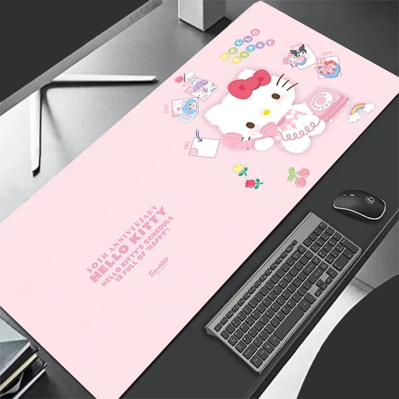 Pinkes Leder Mouse Pad für Mädchen mit Hello Kitty – Gaming & Office Schreibtischunterlage von Sanrio