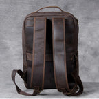 Vintage Herren Rucksack aus Crazy Horse Leder – Mochila para portátil más grande, práctica y robusta para viajes, senderismo y uso diario