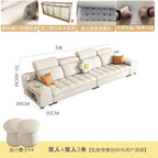 Modernes modulares Ledersofa – Ausziehbares, wasserdichtes L-förmiges Ecksofa mit Armlehne, Schlaffunktion &amp; Stauraum