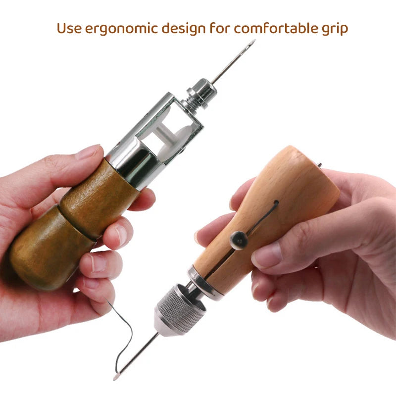 8-teiliges DIY Leder Nähset mit Nähahle – Handnäh-Werkzeug für Leder, Gürtel, Canvas & Schuhreparatur