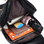 LANYIBAIGE Damen Leder-Rucksack – Luxuriöser Vintage Daypack in Schwarz für Schule, Alltag & Reisen