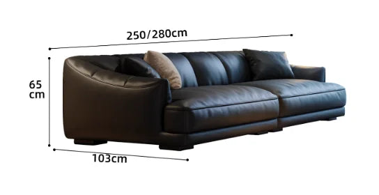 Modernes minimalistisches Leder Ecksofa – Italienisch-Nordisches Design für das Wohnzimmer, luxuriöse Lounge Couch in L-Form