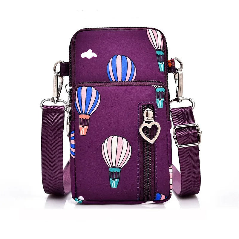 Mini Oxford Crossbody Bag – Wasserdichte Handytasche für Damen & Herren, Multi-Layer Zipper Nylon Bag