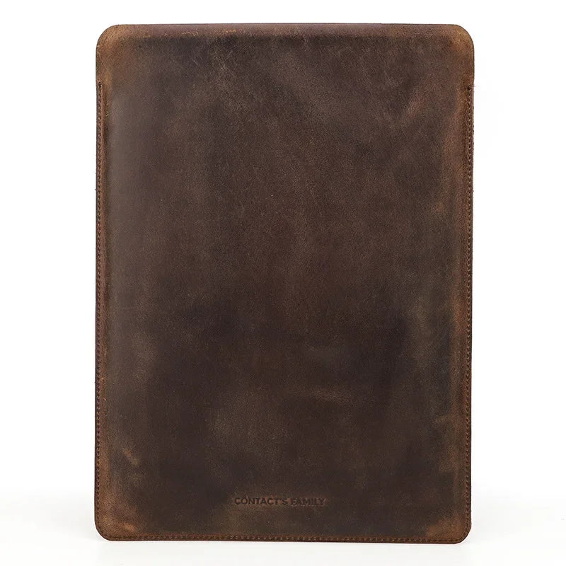 Handgefertigte Laptop-Hülle aus echtem Rindsleder – Sleeve für MacBook Air 13,6 Zoll, Notebook Organizer & Travel Case