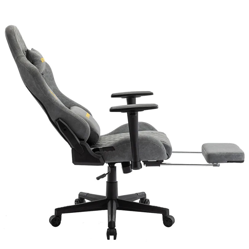 SYMINO Vintage Gaming Chair aus PU-Leder – Ergonomischer Drehstuhl mit Armlehnen & Rollen für Büro, Homeoffice & Gaming