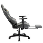 SYMINO Vintage Gaming Chair aus PU-Leder – Ergonomischer Drehstuhl mit Armlehnen & Rollen für Büro, Homeoffice & Gaming