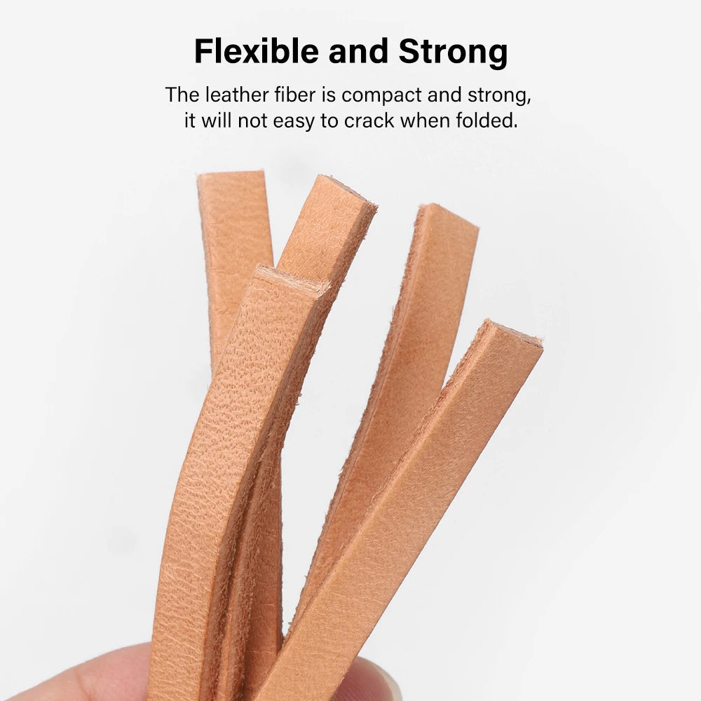 WUTA Flache Echtleder Kordel aus pflanzlich gegerbtem Rindsleder – 2/3/5 mm Lederband für Schmuck, Armbänder &amp; DIY Lederarbeiten 