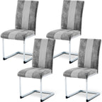 JYMTOM Set aus 4 Freischwinger-Esszimmerstühlen aus Kunstleder – Moderne Dining Chairs mit hoher Rückenlehne & verchromtem Metallrahmen
