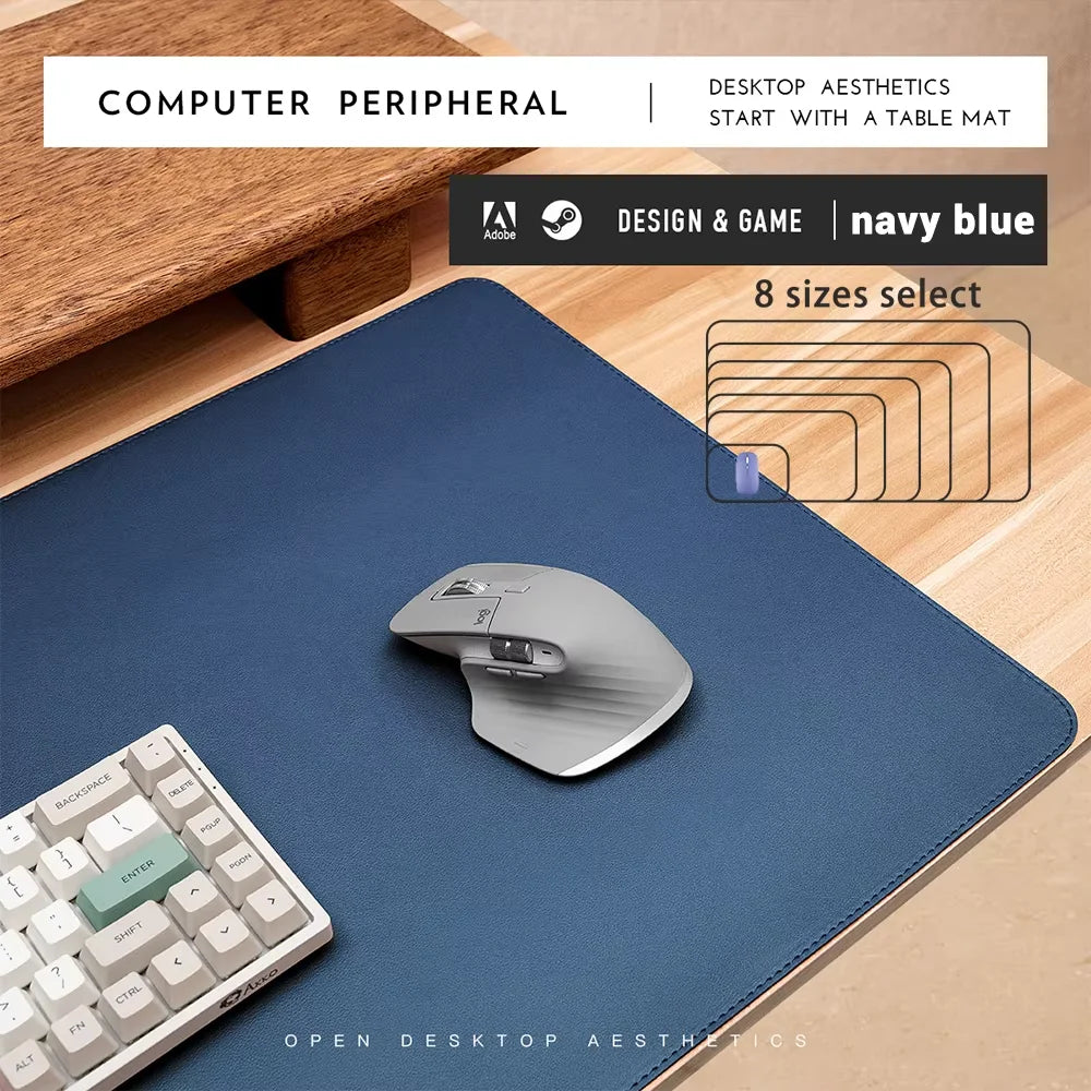 EMTRA Leder Gaming Mousepad – Großes, Rutschfestes & Wasserdichtes Mauspad in Mehrfarben für Büro, Gaming & Homeoffice