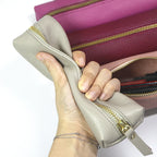 Personalisierte Leder Stifteetui aus echtem Rindsleder – Wasserdichte Reißverschluss-Stifttasche mit Namensgravur