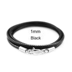 Gewachste Lederkordel Halskette mit Edelstahl-Karabiner – Robuste Seilkette für Anhänger, Unisex Snake Collar 40–70 cm