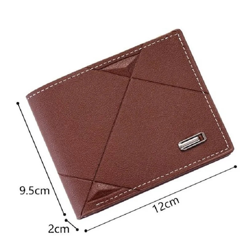 NoEnName_Null Cartera delgada de cuero para hombre – Minimalistisches Bifold Kurzportemonnaie mit Kartenfächern, Geldscheinfach und Jugend-Money Clip