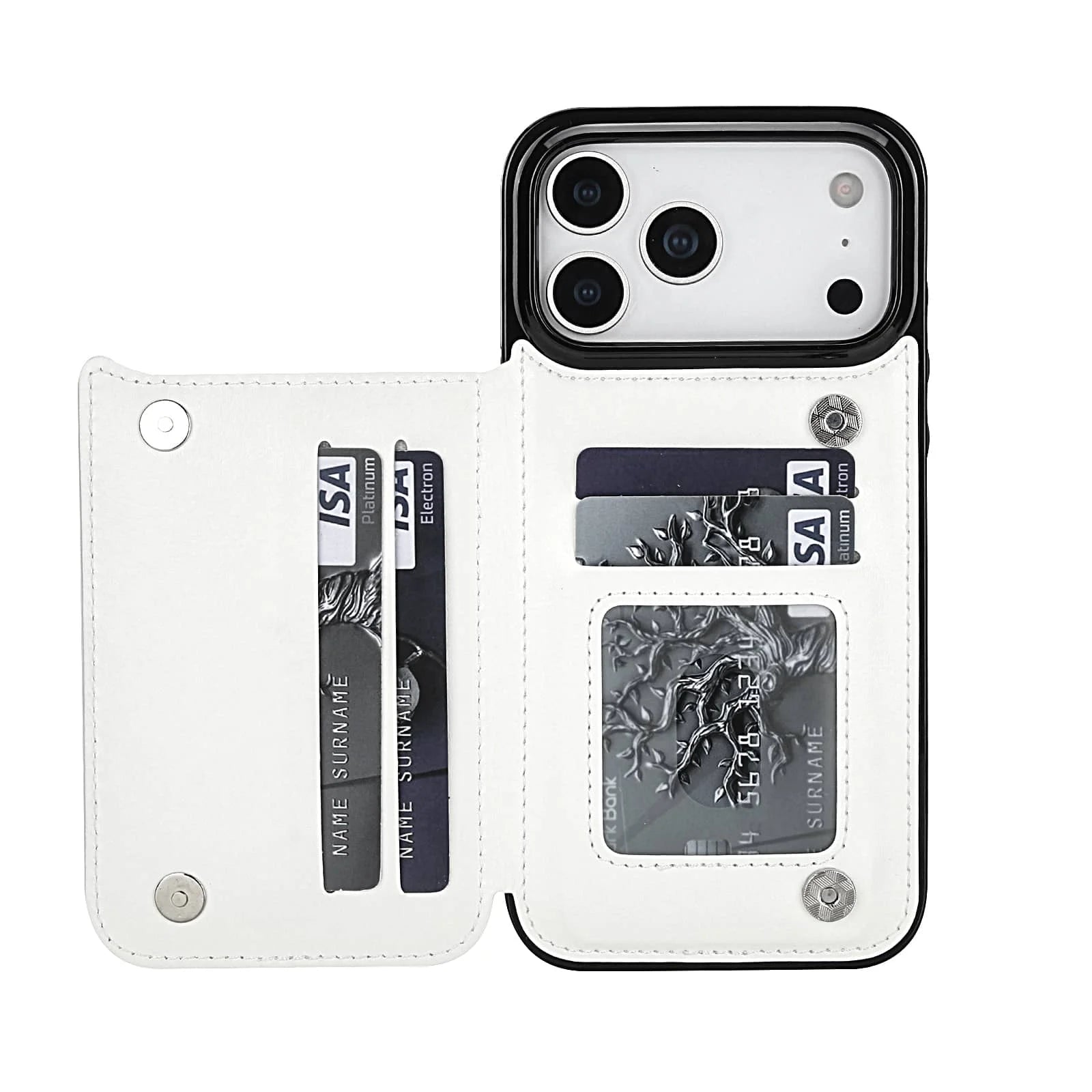 iPhone 17 / 17 Air / 17 Pro / 17 Pro Max Wallet Lederhülle – Flip Case mit Kartenfächern, Standfunktion & Doppel-Magnetverschluss