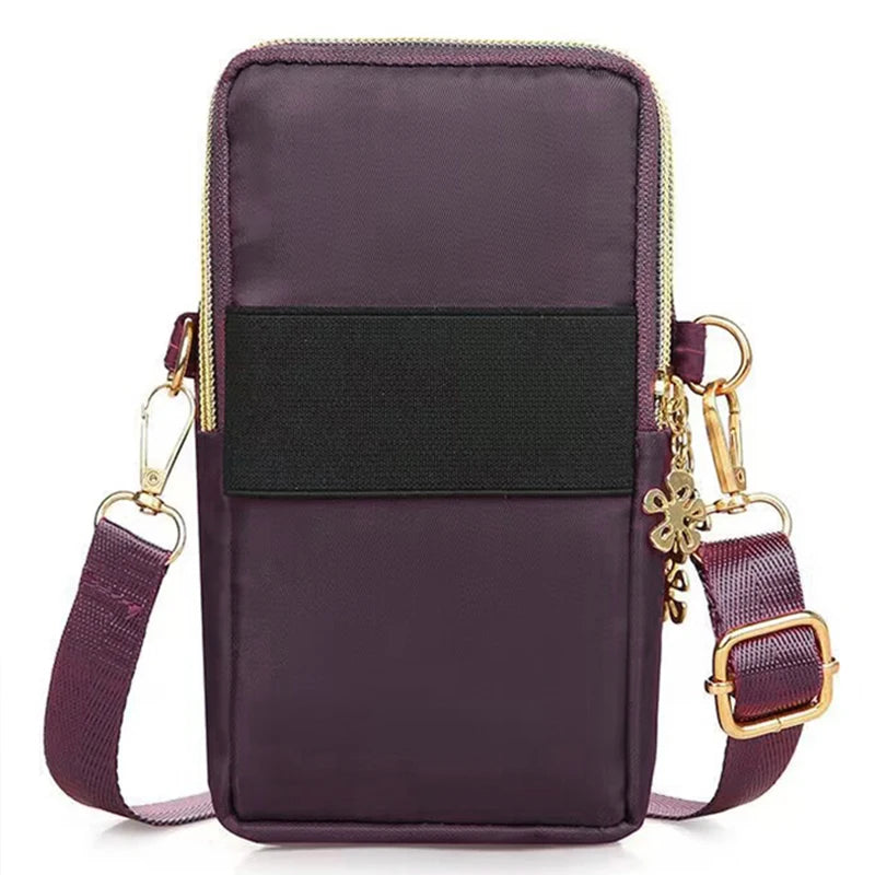 Damen Mini Crossbody Tasche – Vertikale Handy Umhängetasche mit Reißverschluss & Handschlaufe, Praktische Alltagstasche