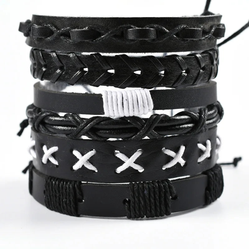 Viking Lederarmband mit Totenkopf – Verstellbares Herren- & Unisex Armband im Neo-Gothic Stil, Geflochtenes Lederarmband