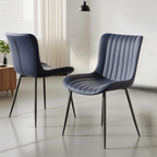 Set aus 4 schwarzen PU-Leder Esszimmerstühlen – Moderne Dining Armchairs mit Polsterung, platzsparend & komfortabel für Küche & Essbereich