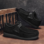 Khaki Herren Loafer aus Velours-Optik – Leichte Slip-On Mokassins mit Plateau, Komfortable Driving Shoes für Freizeit & Alltag